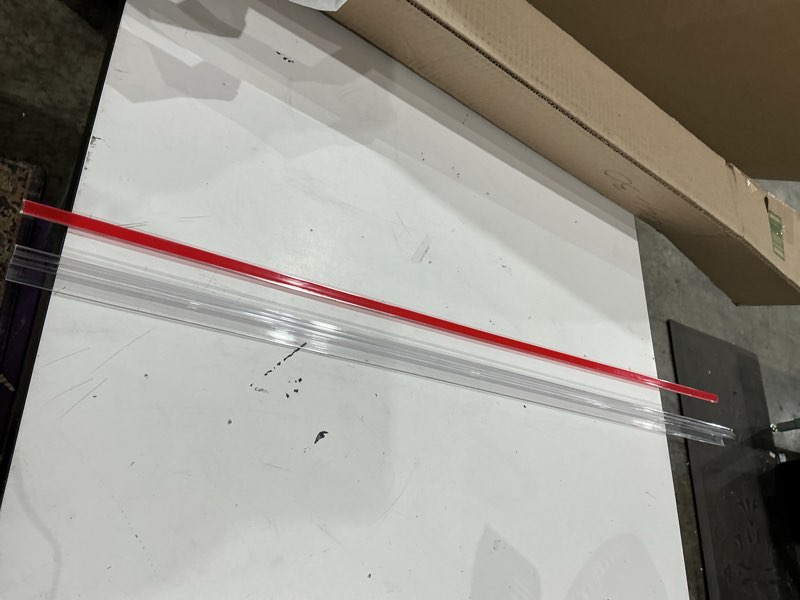 Condition photo showing Good Condition for similar gordon glass® clear vinyl t-type seal with pre-applied self-adhesive backing for frameless shower doors, 1/2\" gap - 73\" long