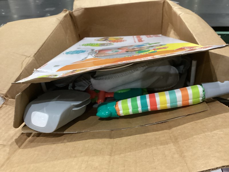 Condition photo showing As Is for Bright Starts Comfy Baby Bouncer Soothing Vibrations Infant Seat - Taggies, Music, Removable -Toy Bar, 0-6 Months Up to 20 lbs (Whimsical Wild) Whimsical Wild Infant Seat