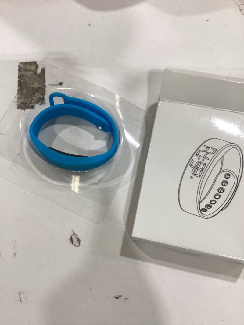 Condition photo showing As Is for black vibrating alarm wristband for heavy sleepers with body temperature monitoring waterproof noiseless silent shock watch usb rechargeable for students sports won’t wake your partner (blue )