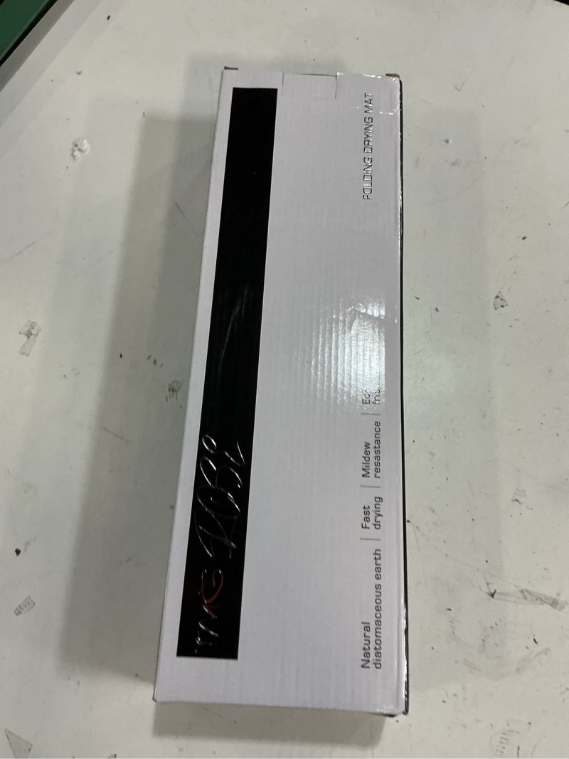 Condition photo showing New/Like New for stone drying mat for kitchen counter-super absorbent pu dish drying mat, quick dry stone mat kitchen for dishes, bottles & cups, large foldable stone dish drying mat, non-slip kitchen mat 24" x 16" pu-black (1 mat)