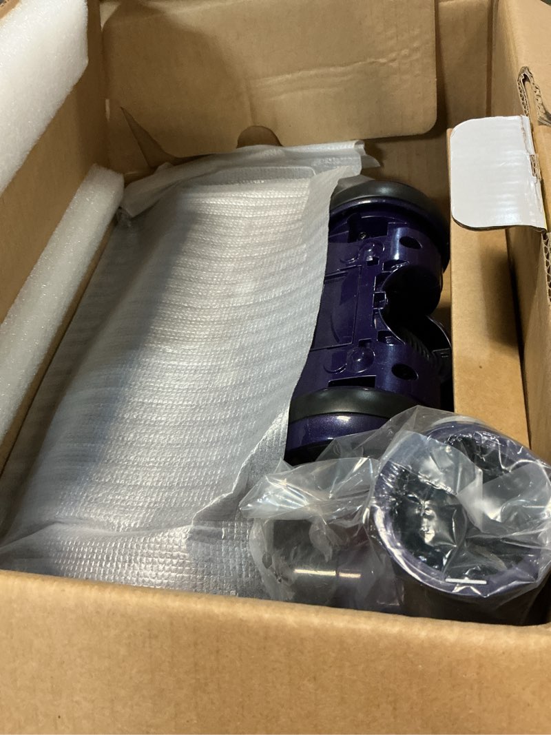 Condition photo showing Good Condition for shark lift-away upright vacuum with powerfins, self-cleaning brushroll, anti-allergen complete seal technology, no hair wrap, led headlights, and advanced swivel steering, eggplant, zd201 lift-away with powerfins brushroll