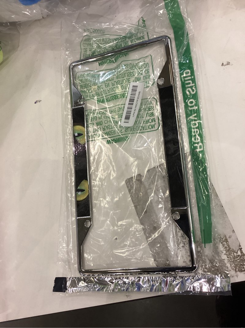 Fastasticdeals Metal Insert License Plate Frame Black Cat with Yellow Eyes Lover Weatherproof Car Ac