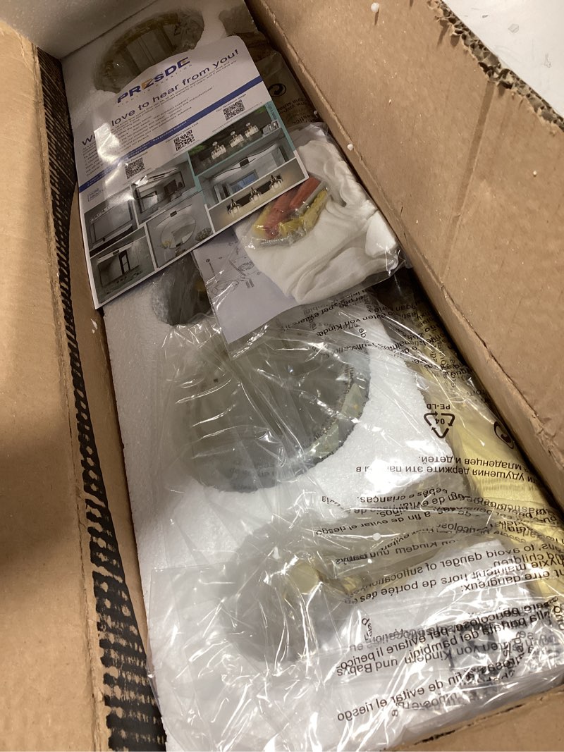 Condition photo showing Good Condition for PRESDE Bathroom Vanity Lights Modern Crystal Gold 3 Light Bathroom Lights Fixtures Over Mirror Vanity Light for Bathroom Gold 3-lights