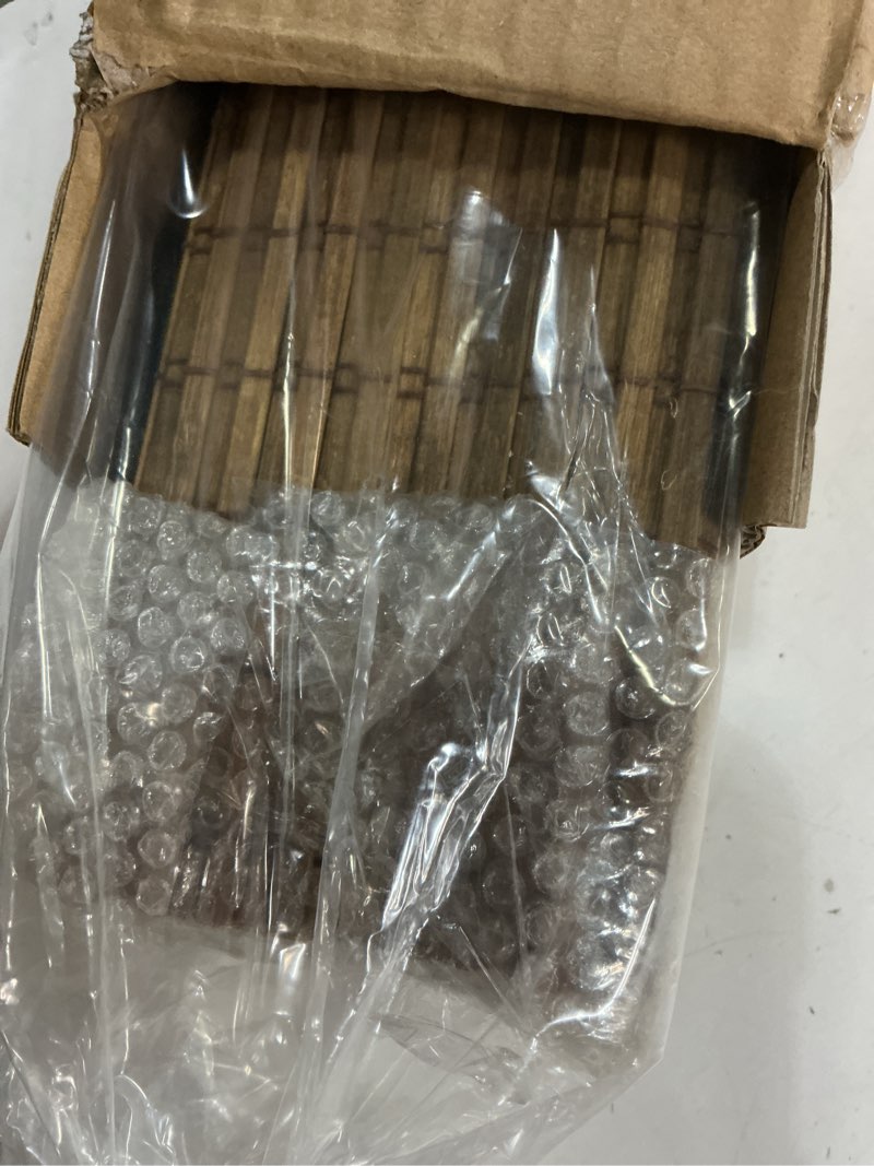 Condition photo showing Good Condition for cordless bamboo roman shades for windows, blinds size (27.5" w ×64" h) colour (highfield teak) highfield teak 27.5" w × 64" h