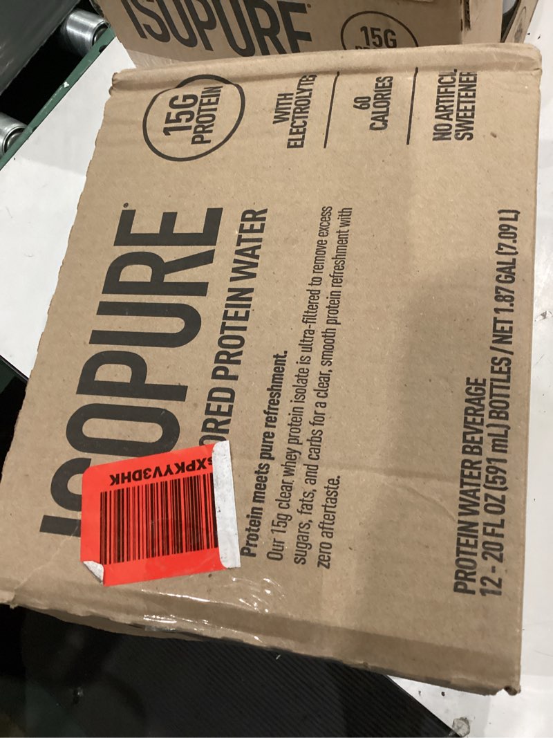 Condition photo showing As Is for isopure clear protein water