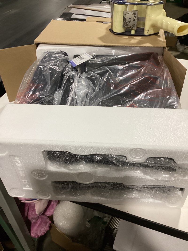 Condition photo showing As Is for soundbar with subwoofer for tv, karaoke sound bar with 2 wireless microphones for singing, bt 5.3 home theater surround sound system with hdmi arc optical aux usb for family party, movie night suntrok s-09 2.1 soundbar & subwoofer system