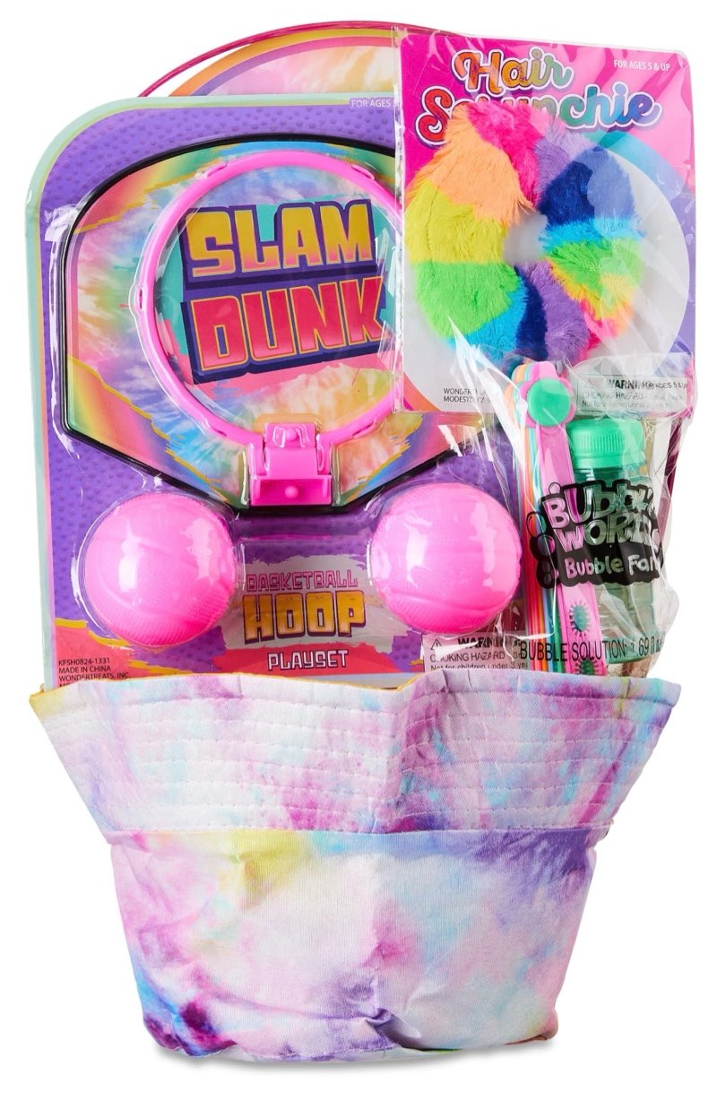 Smiley Playground ball Easter Basket with Toys happy Easter