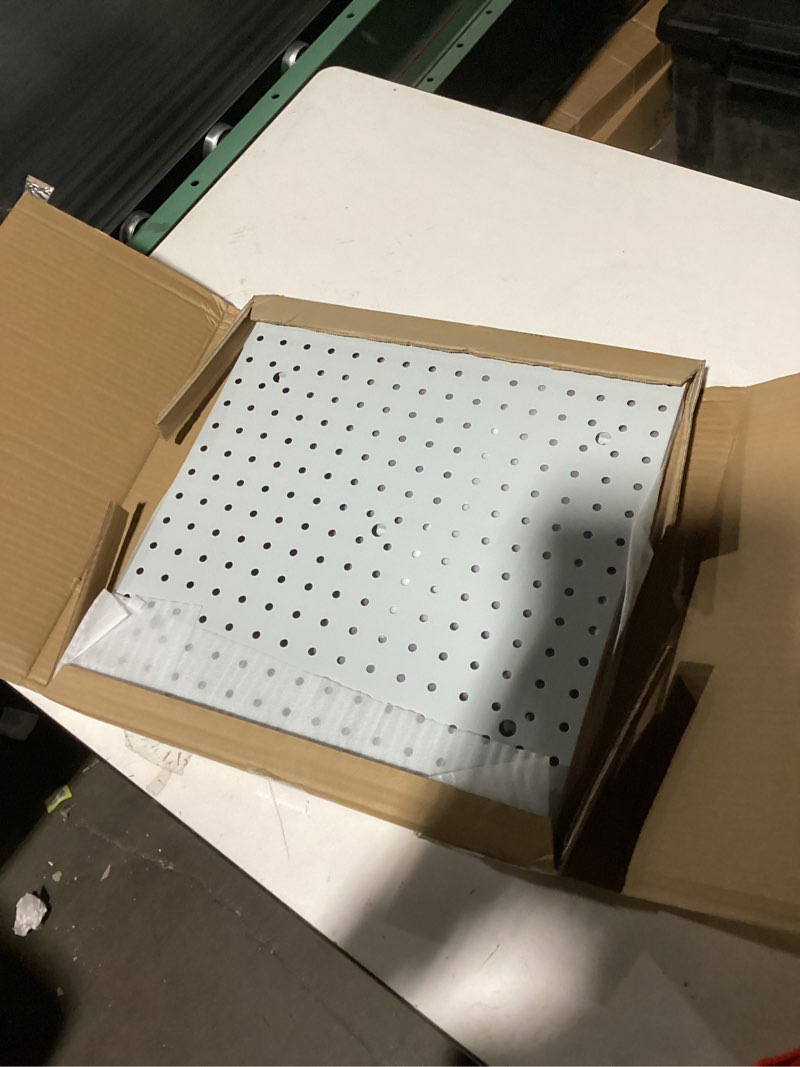 Condition photo showing Good Condition for Pegboard Smith 16x16 inch Wall Organizer Pegboard Panels, Gray Metal Pegboard for Tool Storage, Workbench Tools Organization Peg Board (2 PCS, Grey) 16*32in Gray 2