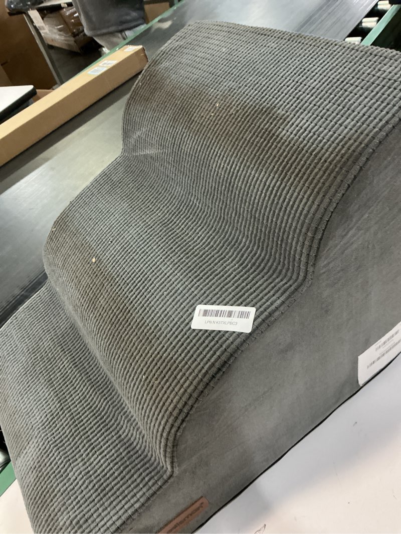 Condition photo showing As Is for Address All Amazon Points: Check your balance AmazonGlobal Best Sellers Amazon Basics Today's Deals New Releases Japanese Books Home & Kitchen Computers & Peripherals Gift Cards Health and Personal Care Sell Customer Service Pet Supplies & Pet Foods Pet Profiles Amazon Ranking Dogs Cats Fish & Aquatic Pets Small Animals Reptiles & Amphibians Birds Insects Convenient Deals Pet Supplies›Dogs›Beds & Furniture›Stairs & Steps No featured offers available Learn more  This item cannot be shipped to your selected delivery location. Please choose a different delivery location. Deliver to United States Add to List  Folpus Pet Dog Staircase Dog Climbing Ladder 3 Step Dog Ramp for Old Dogs Portable Removable Cover Anti-Slip Dog Step for Cat Stairs Car High Bed ,Grey Touch the image to zoom in                     3+ Pet Dog Staircase Dog Climbing Ladder 3 Step Dog Ramp for Old Dogs Portable Removable Cover Anti-Slip Dog Step for Cat Stairs Car High Bed ,Grey