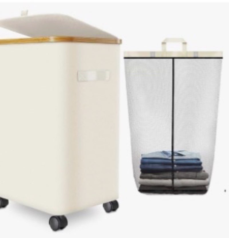 laundry hamper with wheels,20 gal (75l) laundry basket with lid rolling clothes hamper foldable dirt