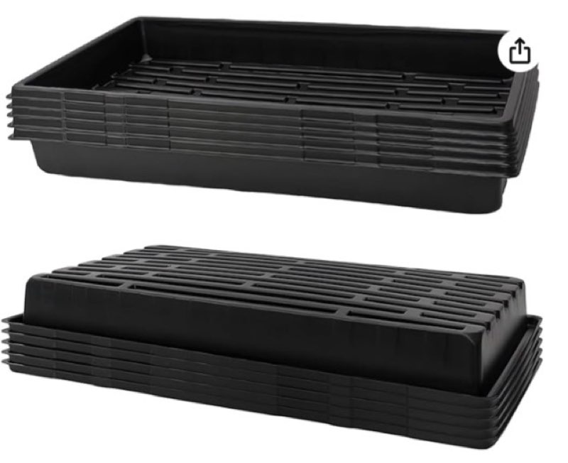 1020 plant trays without holes, 10 pack