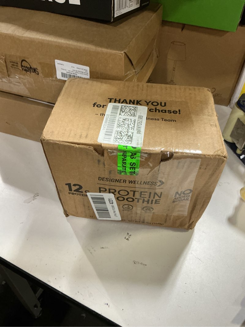 Condition photo showing New/Like New for ((EXP:06/2026))Designer Wellness Protein Smoothie, Real Fruit, 12g Protein, Low Carb, Zero Added Sugar, Gluten-Free, Non-GMO, No Artificial Colors or Flavors, Super Fruits Variety Pack, 12 Count