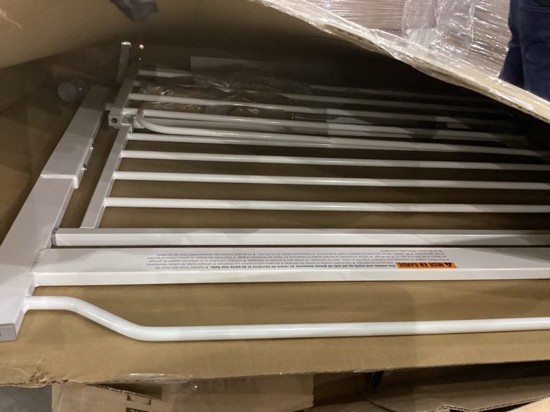 Condition photo showing As Is for Regalo Easy Step 49-Inch Extra Wide Baby Gate, Includes 4-Inch and 12-Inch Extension Kit, 4 Pack of Pressure Mount Kit and 4 Pack of Wall Mount Kit White 29-49"W x 30"H