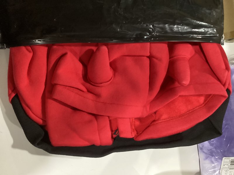 Condition photo showing Good Condition for Large Dog Little Devil Christmas Costumes Zipper Hoodies Clothes for Labrador Dobermann, Red, 5X-Large 5X-Large (70-85lbs) Costume Little Devil