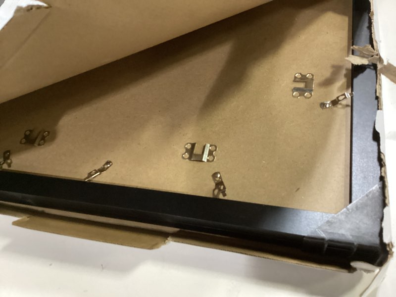 Condition photo showing Good Condition for PEALSN 20x28 Picture Frame Set of 2, Display Pictures 16 x 24 with Mat or 20 x 28 without Mat for Wall Mounting Display, Poster Frames, Black Black 20x28