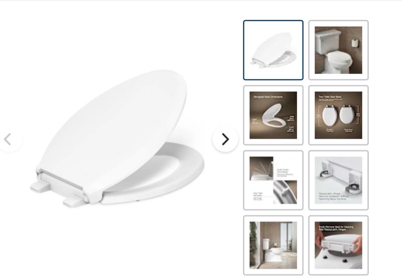 Kohler Cachet Elongated Closed-Front Toilet Seat with Soft Close and Quick Release