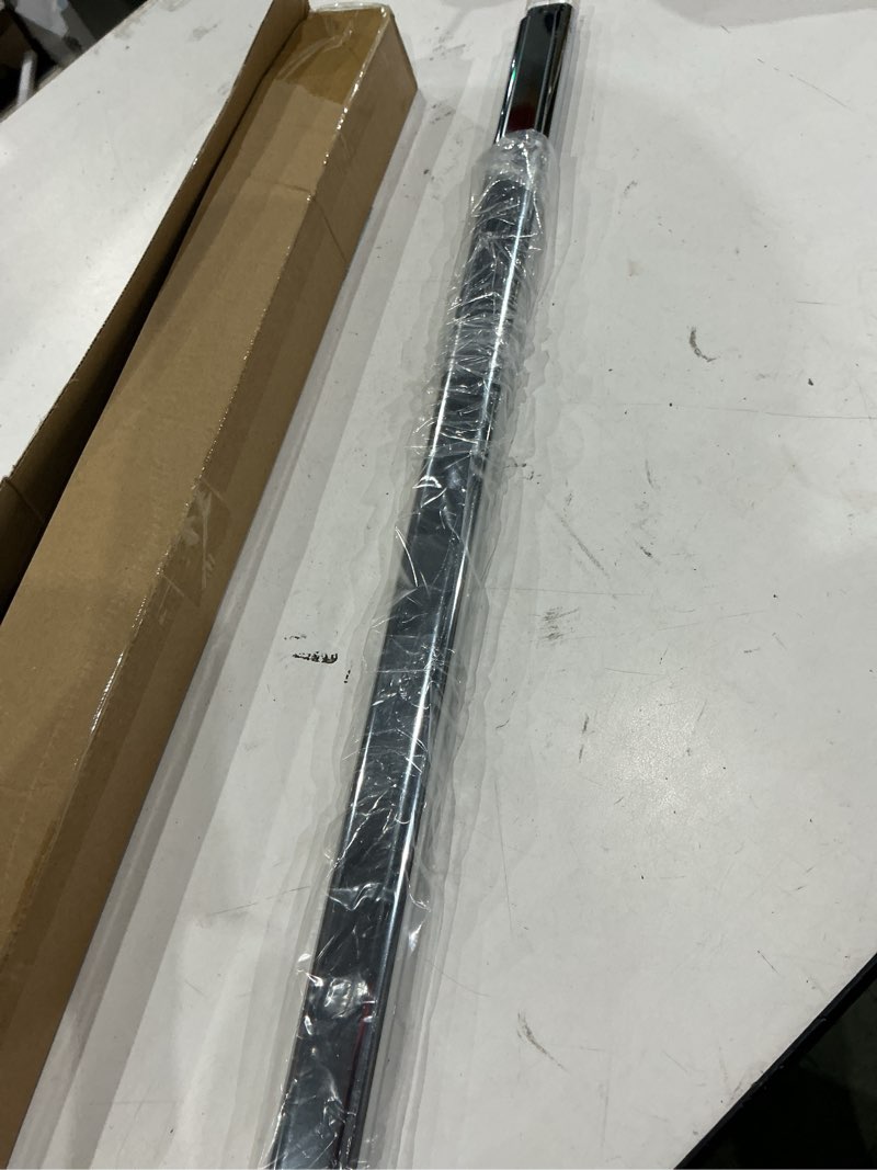 Condition photo showing Good Condition for adjustable oval closet rod with end supports, heavy duty carbon steel wardrobe rod (chrome, 29.5" - 51") chrome 29.5" - 51"
