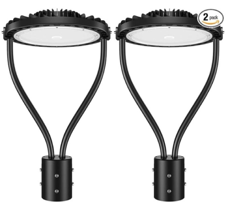 150w led post top light, led circular area light 21000lm 5000k led parking lot light, outdoor pole lights fixture for garden yard street lighting, 2 pack