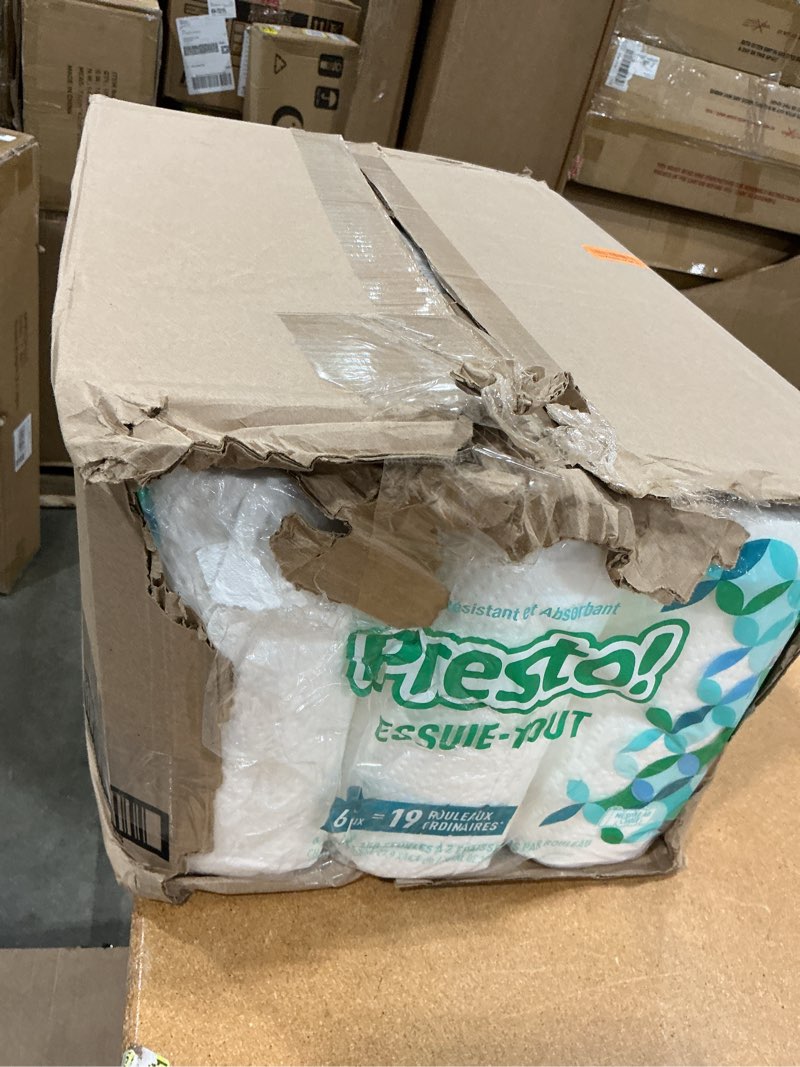 Condition photo showing Good Condition for amazon brand - presto! flex-a-size paper towels, 158 sheet huge roll, 12 rolls (2 packs of 6), equivalent to 38 regular rolls, white 6 count (pack of 2) white