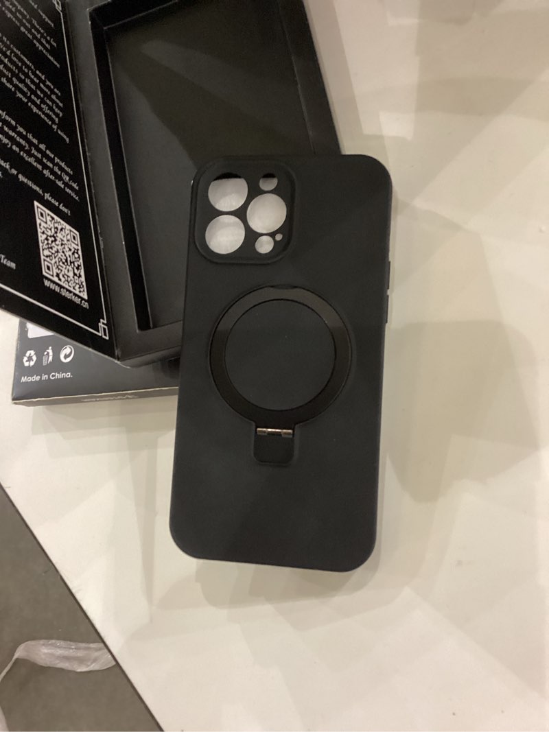 Condition photo showing Good Condition for ZHK Liquid Silicone Designed for iPhone 13 Pro Max Case with Magnet Stand, [Precise Camera Lens Protection][Mil-Grade Drop Shockproof][Soft Anti-Scratch Microfiber Lining] Slim Fit Cover, Black Black iPhone 13 Pro Max 6.7 inch