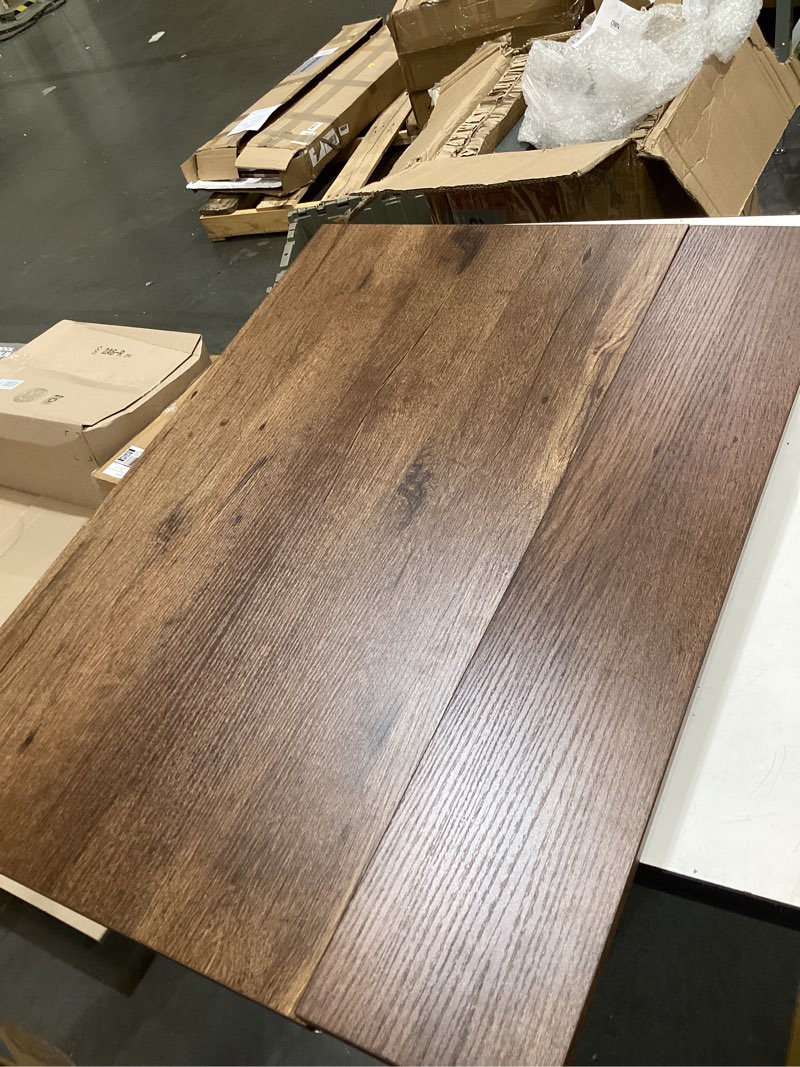 Condition photo showing As Is for hsh rustic home office computer desk, industrial metal wooden desk 47 inch | farmhouse modern simple student computer pc laptop executive table for work study writing gaming in bedroom living room rustic oak 47 inch