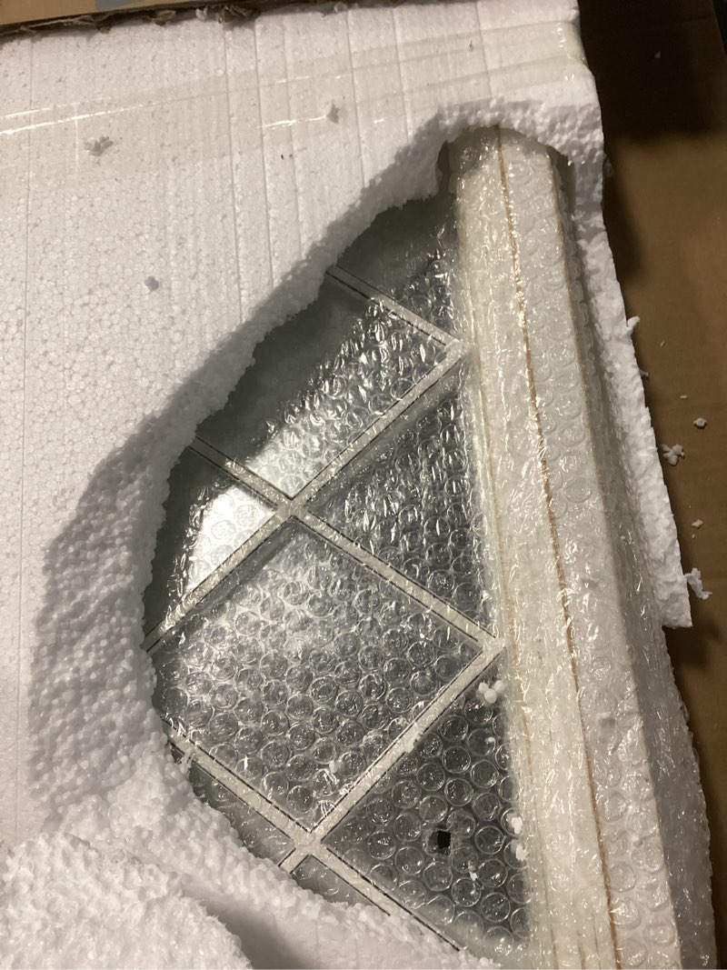 Condition photo showing Good Condition for Sintosin Rectangular Window Mirrors for Wall Decor 20 X 40 Inch, Distressed White Farmhouse Wooden Window Pane Mirror for Living Room, Rustic Horizontal Long Mirrors for Hallway Entryway