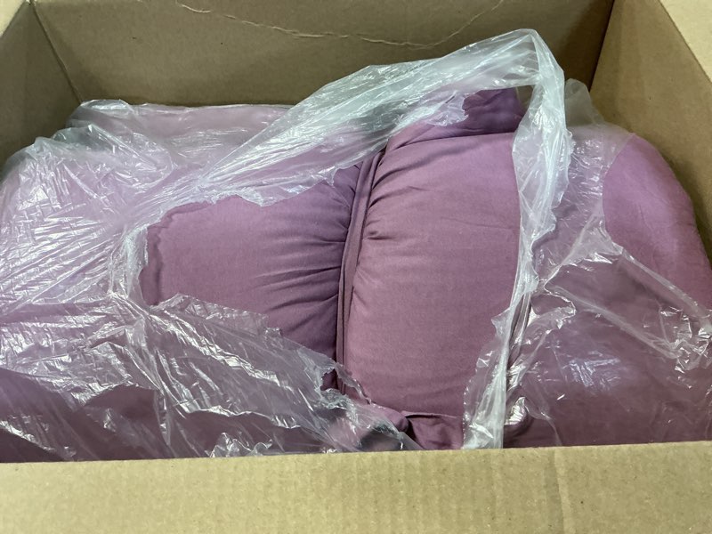 Condition photo showing As Is for Japanese Floor Futon Mattress Twin Size 39"x 80", Foldable Floor Bed Mattress, Portable Tatami Mat Sleeping Pad, Folding Futon Cushion, Roll Up Floor Lounger for Guest Room Dormitory (Purple) Purple Twin XL(80"L x 39"W x 2.56"Th)