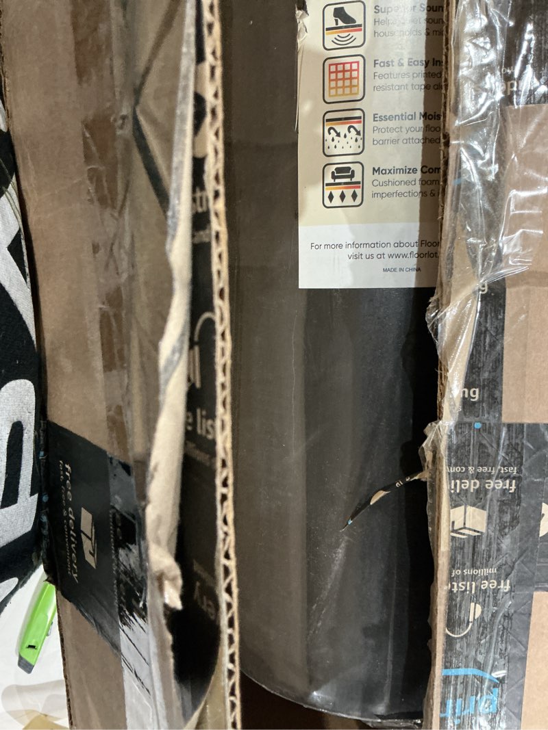 Condition photo showing Good Condition for floorlot goldmax premium floor underlayment - 200 sqft roll - 3mm thick - with moisture barrier