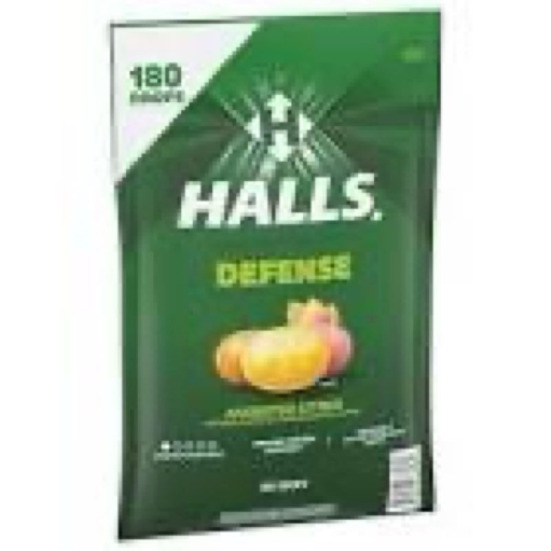 (EXPIRATION  26/12/2023)  HALLS Defense Assorted Citrus Vitamin C Drops, Value Pack, 180 Drops