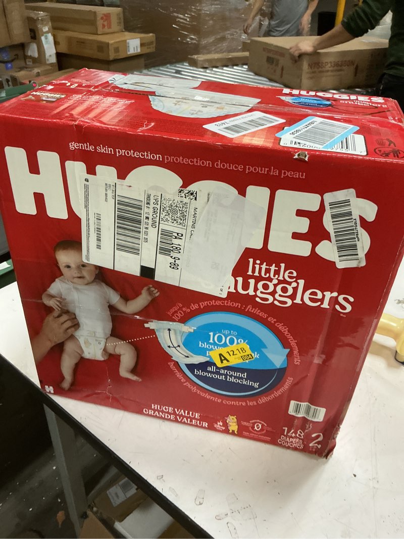Condition photo showing New/Like New for Huggies Size 2 Diapers, Little Snugglers Baby Diapers, Size 2 (12-18 lbs), 148 Count Size 2 148