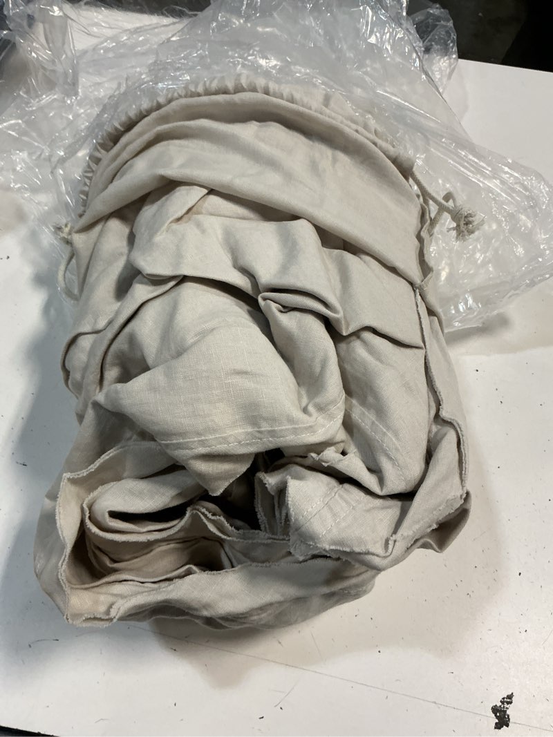 Condition photo showing As Is for quince european linen double flange duvet cover, king/cal king, sand