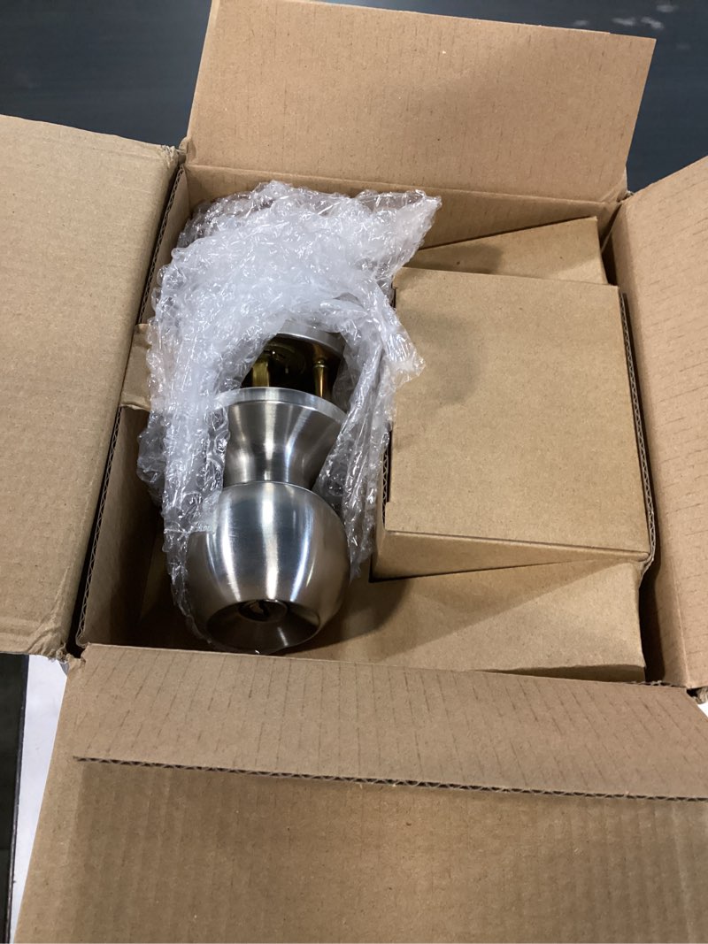 Condition photo showing Good Condition for bestten 2 pack keyed same exterior door knobs and single cylinder deadbolts combo set, keyed alike entry door knobs with locks and keys for entrance and front door, satin nickel 2 pk deadbolt lockset satin nickel