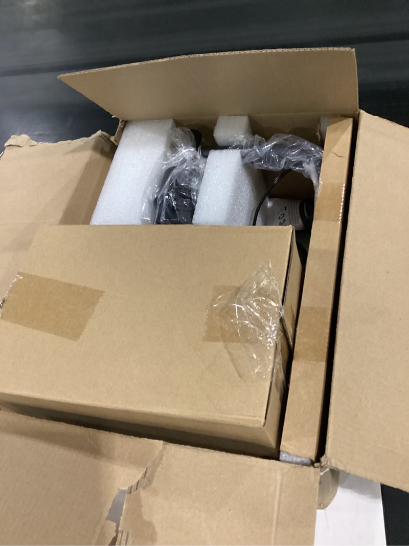 Condition photo showing Good Condition for Industrial Floor Lamp with Glass Shade - Black, LED Bulbs, Foot Pedal Switch, Easy Assembly Clear-Black