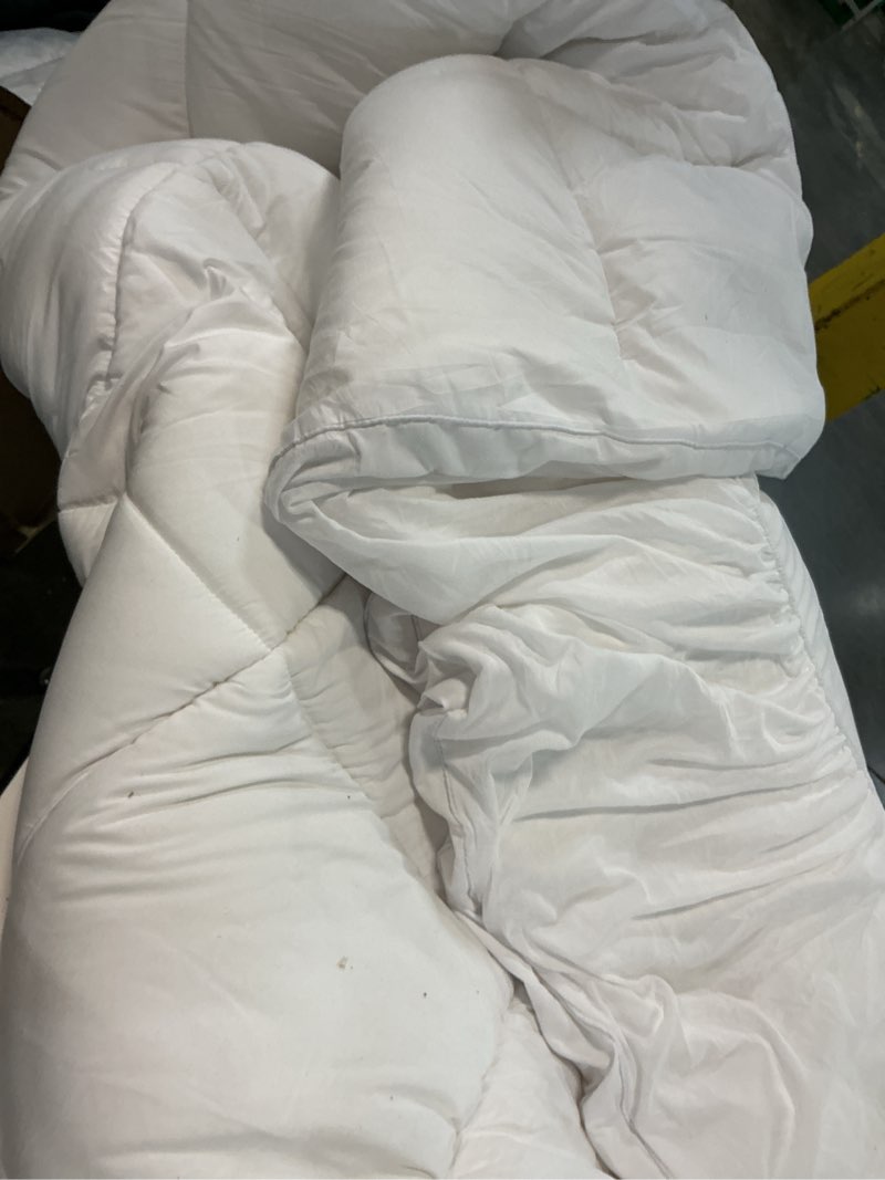 Condition photo showing As Is for elemuse queen mattress topper for back pain, extra thick mattress pad cover, plush soft pillowtop with elastic deep pocket, overfilled down alternative filling white queen
