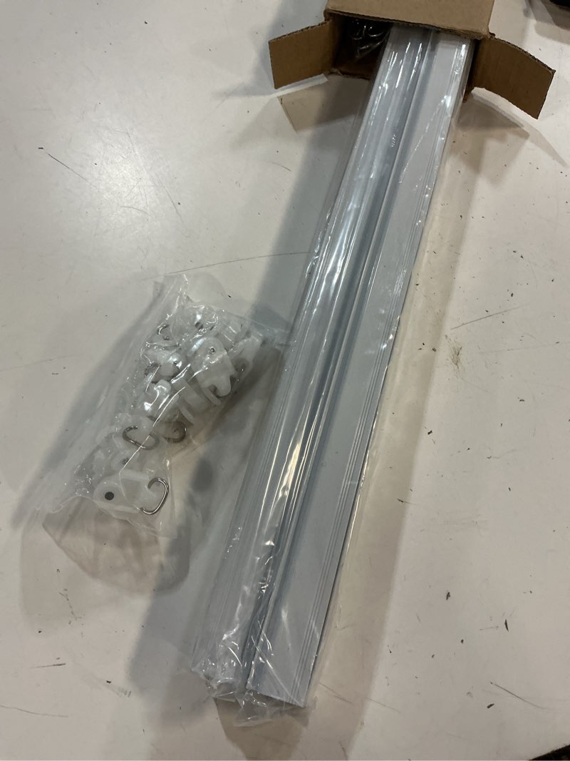 Condition photo showing Good Condition for makefeile ceiling curtain tracks 9ft,curtain track wall mount,ceiling mounted sliding door curtains rails outdoor extra long curtains rod room divider track for living bedroom with hooks,white white 9 ft (3 pieces)