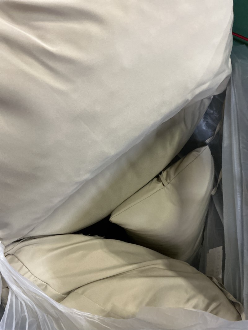 Condition photo showing Good Condition for outdoor egg chair cushion with 8 securing straps, water-repellent & fade-resistant, removable cover, replacement cushion for most single hanging swing egg chairs – cream