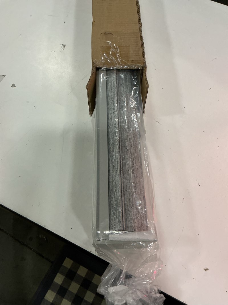 Condition photo showing Good Condition for persilux light filtering roller shades for window blinds,cordless,linen fabric,thermal insulated fabric uv protection shades for home,office,bedroom,door,light filtering-grey,30" w x 72" h 30"w x 72"h light filtering-grey