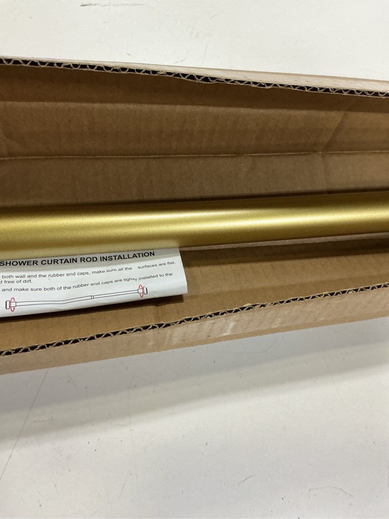 Condition photo showing Good Condition for Heavy Duty Curtain Rods for Windows 66 to 120 Inch, 1 Inch Gold Curtain Rod Adjustable, Decorative Long Curtains Rods with Metal Finials, Easy Installation and Modern Design (A2,Gold,30"-120") 30"-120" Gold