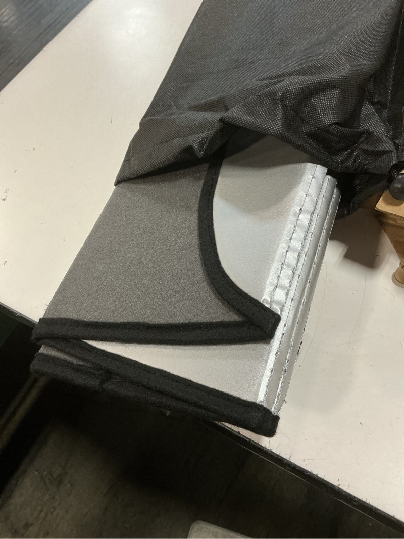 Condition photo showing Good Condition for pigenius windshield sunshade for hyundai elantra 2011-2016 elantra coupe 2013-2014, premium grey leather finish matte silver for elantra coupe/elantra 2011-2016 coupe