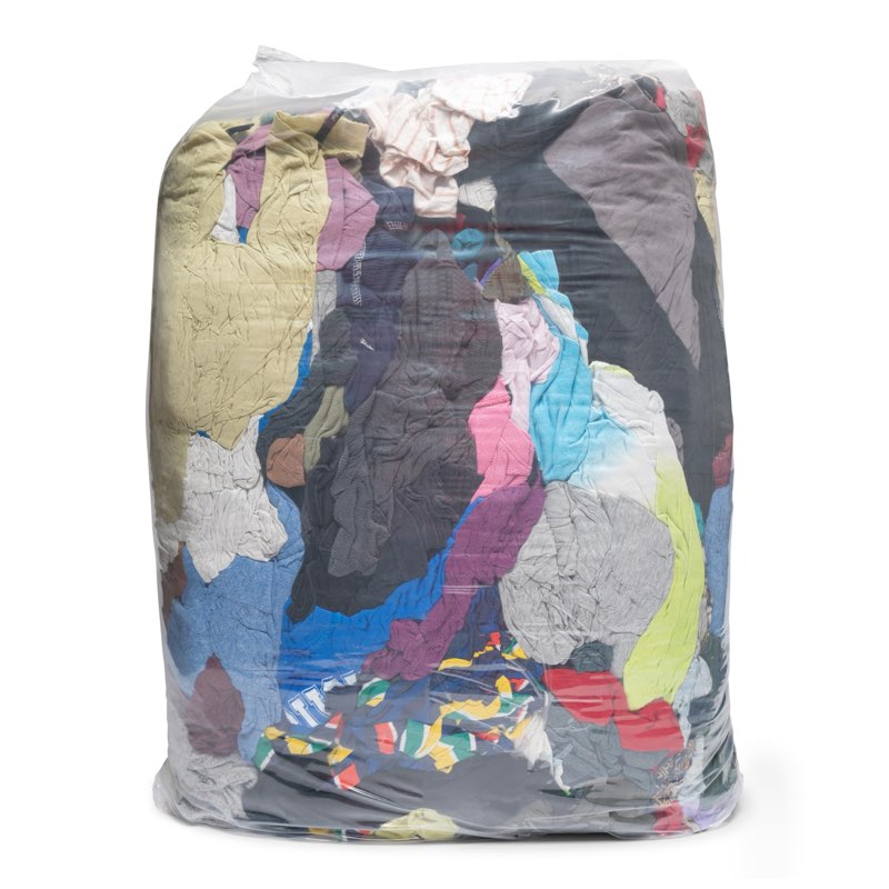 Huck & Terry Tshirt Bag of Rags Multicolored (50LB), Cotton Blend, Paint Cloth and Multipurpose, Kit