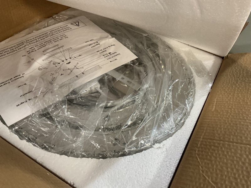Condition photo showing Good Condition for led chandeliers modern crystal 3 rings ceiling lighting fixture adjustable stainless steel pendant light for bedroom living room dining room(warm white) 3r warm white silver