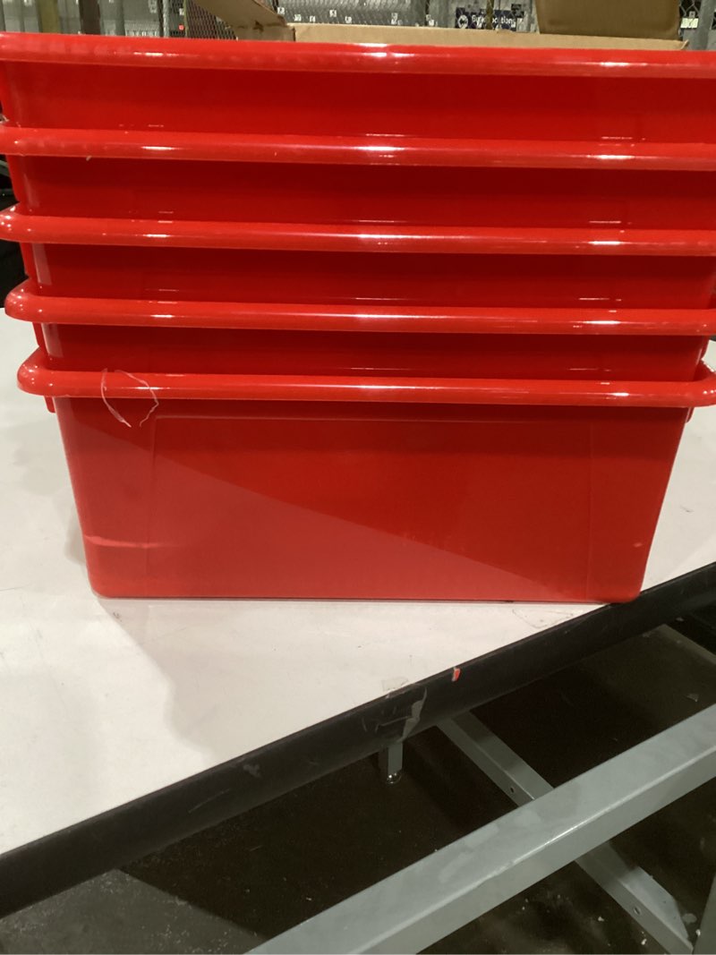 Red Storage Bins 5 pieces