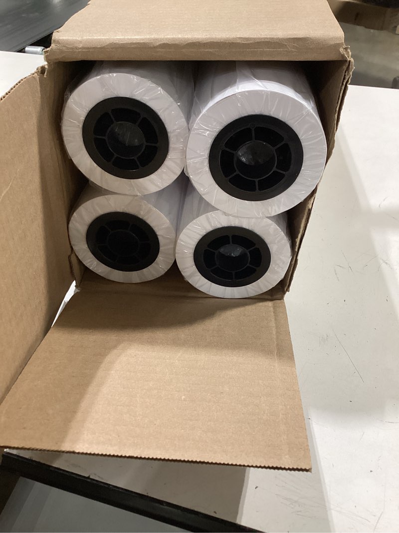 Condition photo showing New/Like New for 4 rolls 36" x 150' (36 inch x 150 foot) 20lb bond paper 2" core