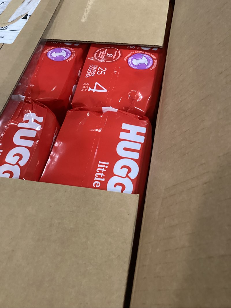 Condition photo showing Good Condition for Huggies Size 4 Diapers, Little Movers Baby Diapers, Size 4 (22-37 lbs), 150 Count (6 Packs of 25), Packaging May Vary Size 4 150