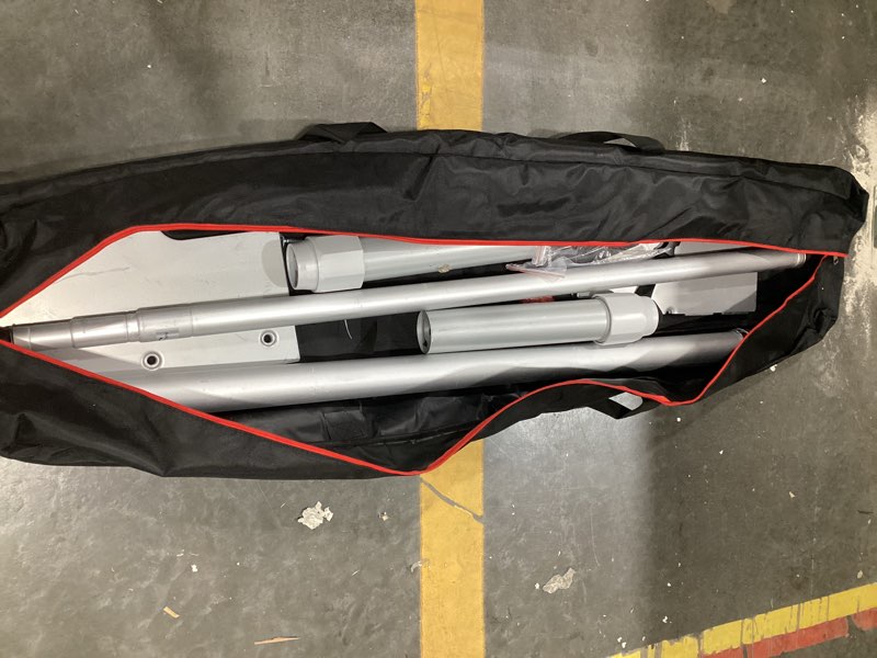 Condition photo showing As Is for Pipe and Drape Backdrop Stand, 10x10ft Heavy Duty Adjustable Backdrop Frame with Metal Base, Background Holder for Parties Photography Wedding Photoshoot Decoration 10x10ft Silver