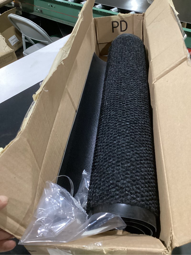 Condition photo showing Good Condition for commercial door mat 35"x24", rubber waterproof front floor mat | for high traffic outside entrance, indoor/outdoor, durable surface, non-slip, dirt trapper, easy clean, low profile, black