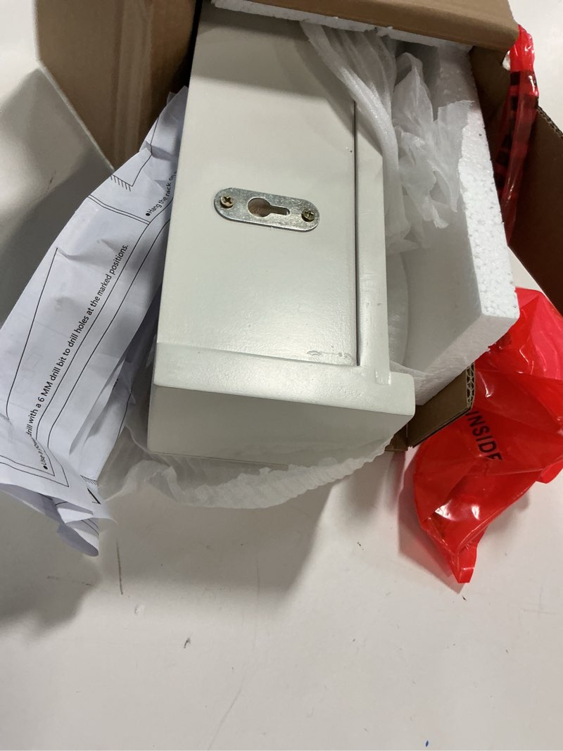 Condition photo showing Good Condition for CycleCrew Solid Wood Wall Mounted Coat Rack with Shelf Hooks - Modern Floating Shelves with 5 Hidden