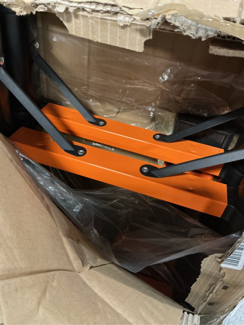 Condition photo showing Good Condition for sinmeirun telescoping ladder, 16.5 ft, a frame, aluminum extension ladder, 330 lbs capacity, collapsible multi-purpose ladder for home, roof and rv; orange orange 16.5 ft-a frame