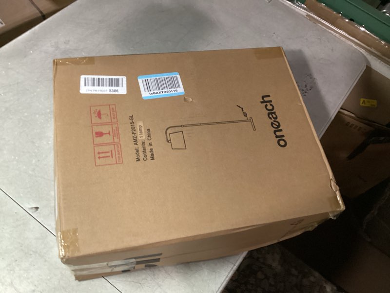 Condition photo showing New/Like New for Oneach 62" Gold Floor Lamp for Living Rooms Tall Arc Standing Lamps for Bedrooms Industrial Corner Nursery Girls Kid Vintage Mid-Century Modern Reading Light Office Antique Brass Shade Lantern