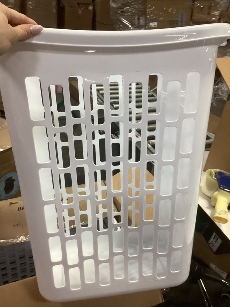 Sterilite Rectangular Open Laundry Hamper, Tall and Slim Plastic Hamper with Handles for Carrying Cl